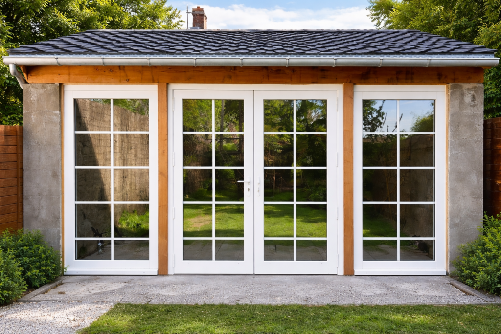 2 fixes + porte-fenêtre bois